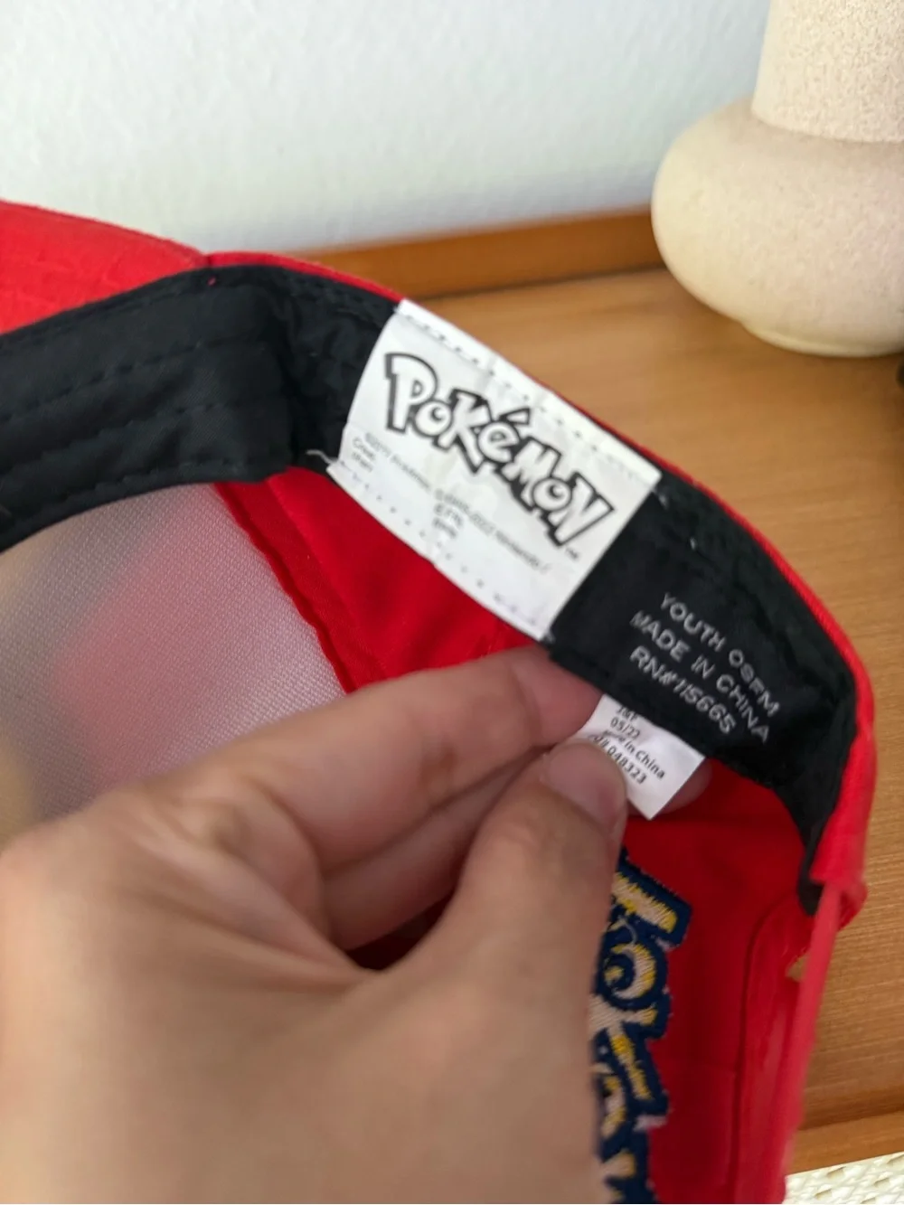 Pokemon Red and White Kids Cap with Poké Ball Front